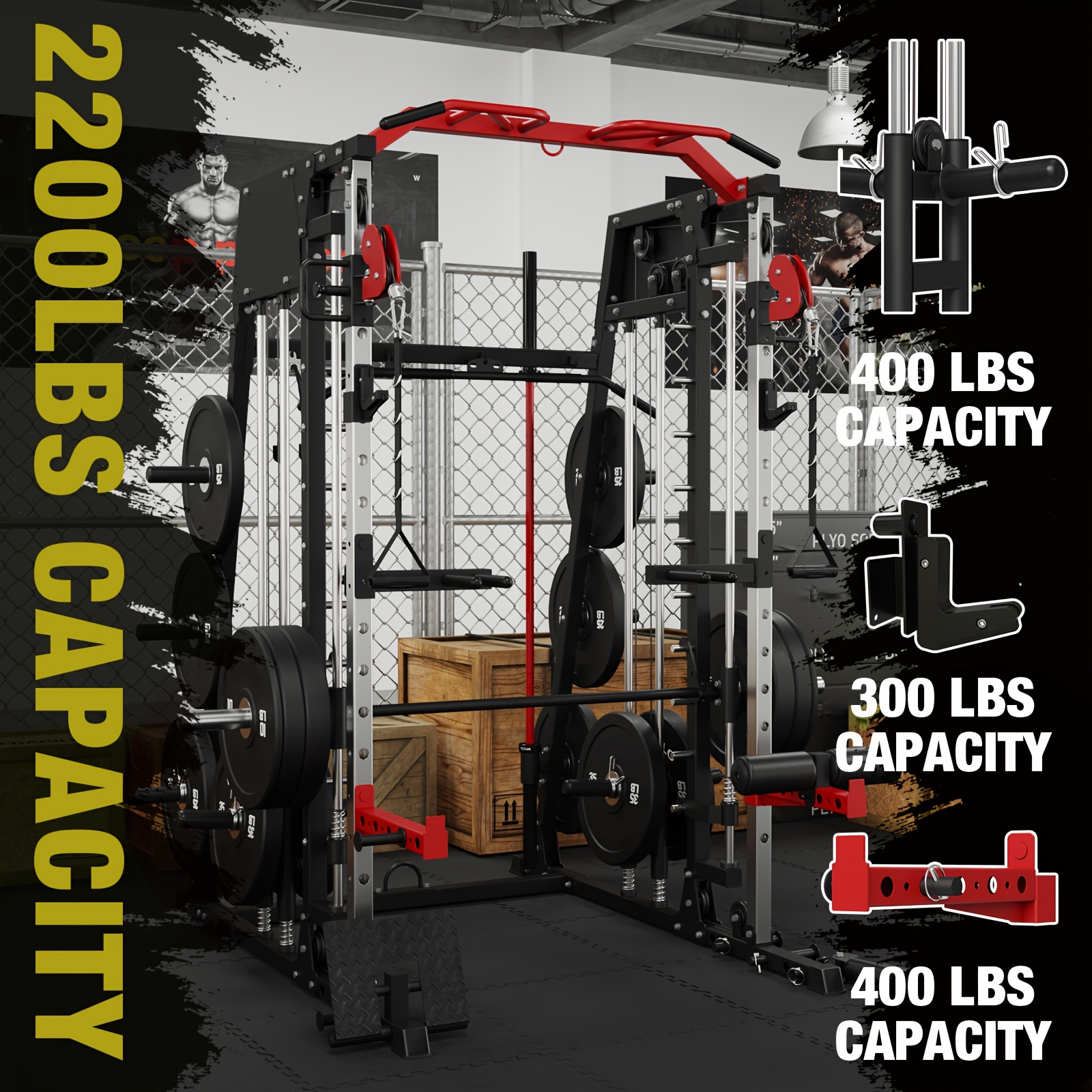 ALL-IN-ONE 2200lbs Smith Machi - đánh giá và giá Landmine Barbell Attachment