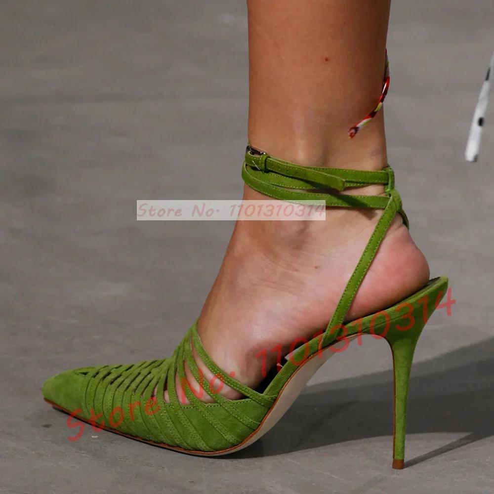 Green Vegan Suede Strappy Sand - đánh giá và giá Crossfit Outfit