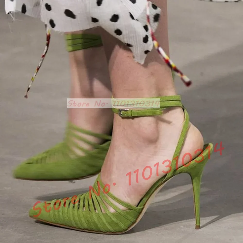 Green Vegan Suede Strappy Sand - đánh giá và giá Crossfit Outfit